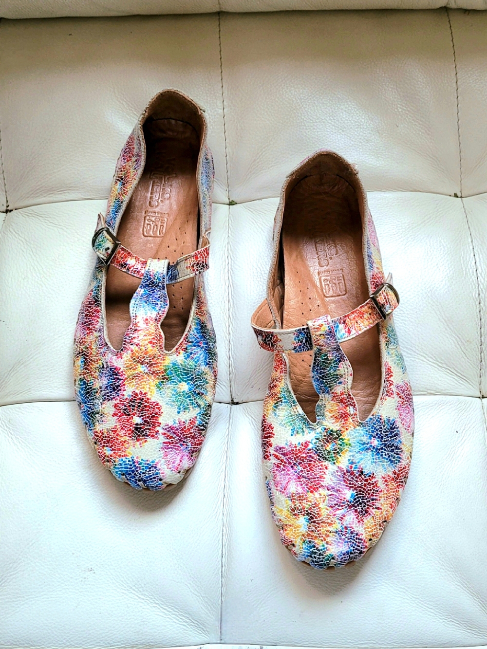 Floral Multicolor Mary Jane Flats - Women's Casual Comfort